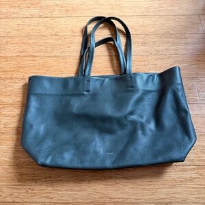 Cuyana Dark Green Leather Tote